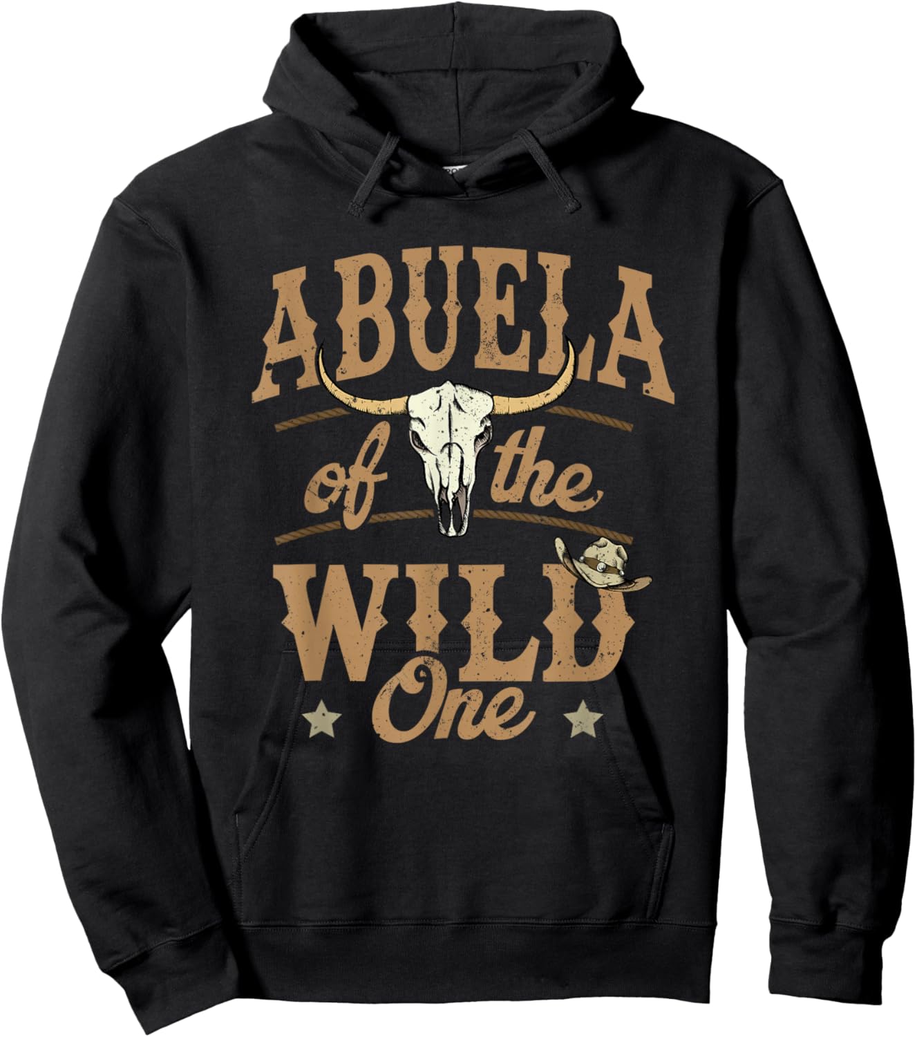 Abuela of The Wild One Cowboy Western Rodeo Party Matching Hoodie - Hoodie | Black