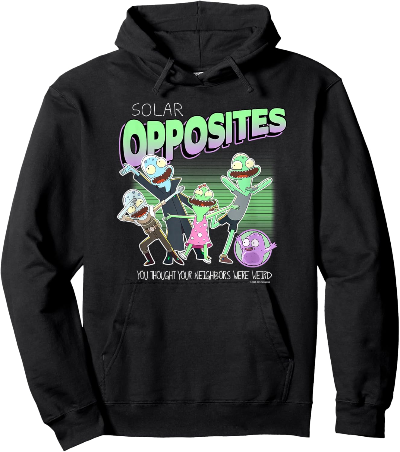 Solar Opposites Character Group Weird Neighbors Cartoon Hoodie - Hoodie | Black