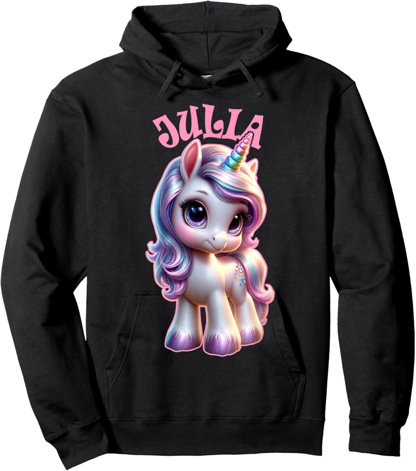 Julia Cute Unicorn Design for Girls Name Julia Hoodie - Hoodie | Black