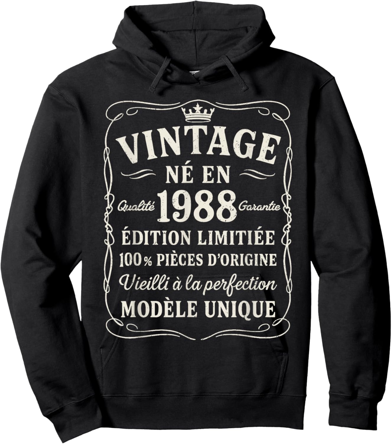 Birthday 38 Years Gift Vintage Born in 1988 38 Years Old Man Hoodie - Hoodie | Black
