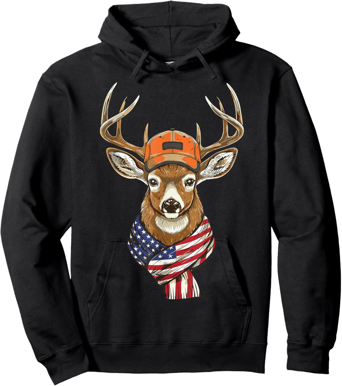 Youth Deer Hunter American Hunting Camo Hoodie - Hoodie | Black