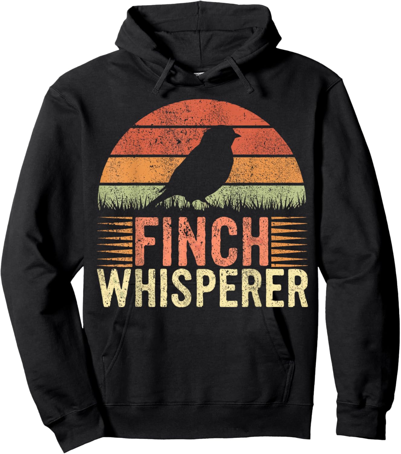 Finch Whisperer Bird Lover Vintage Finch Hoodie - Hoodie | Black