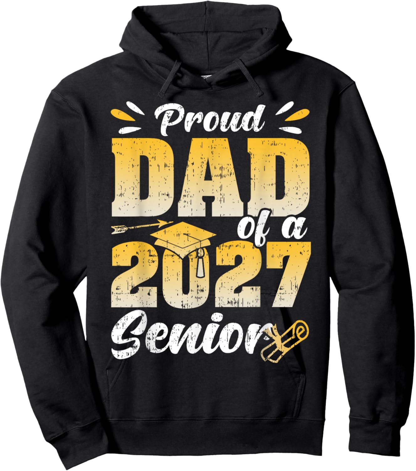 Funny Proud Dad of A Class of 2027 Senior Graduation Hoodie - Hoodie | Black