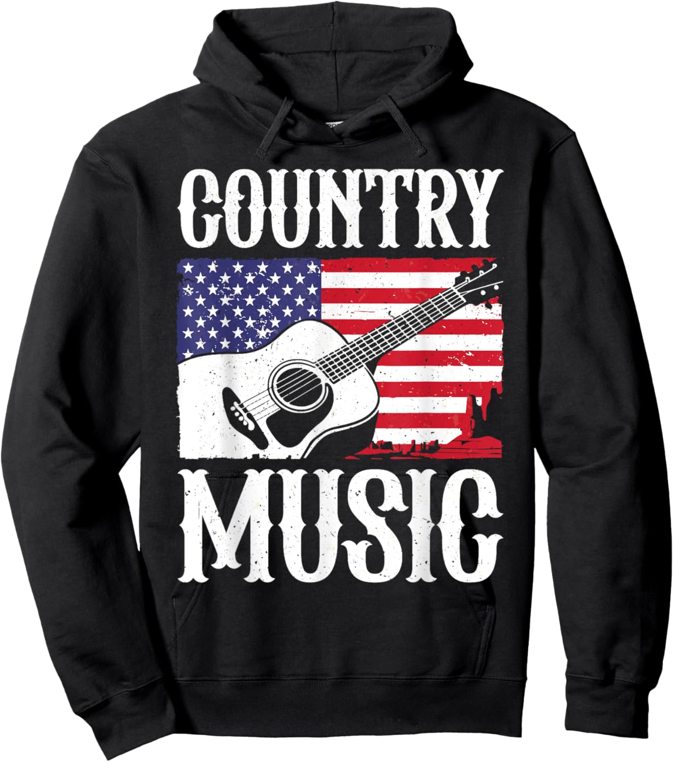 Cool Country Music Art Women Classic Country Music Hoodie - Hoodie | Black