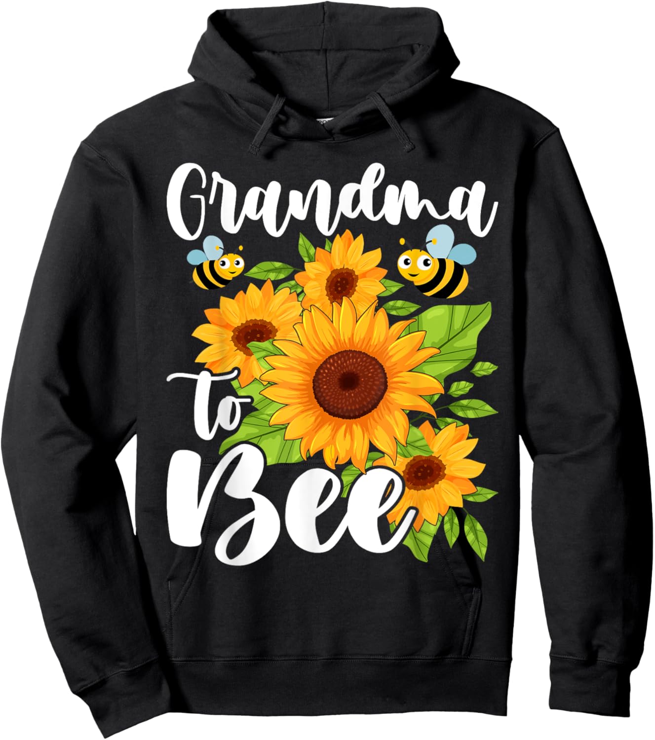 Grandma to Bee Cute Funny Pregnancy Announcement Grandma Hoodie - Hoodie | Black