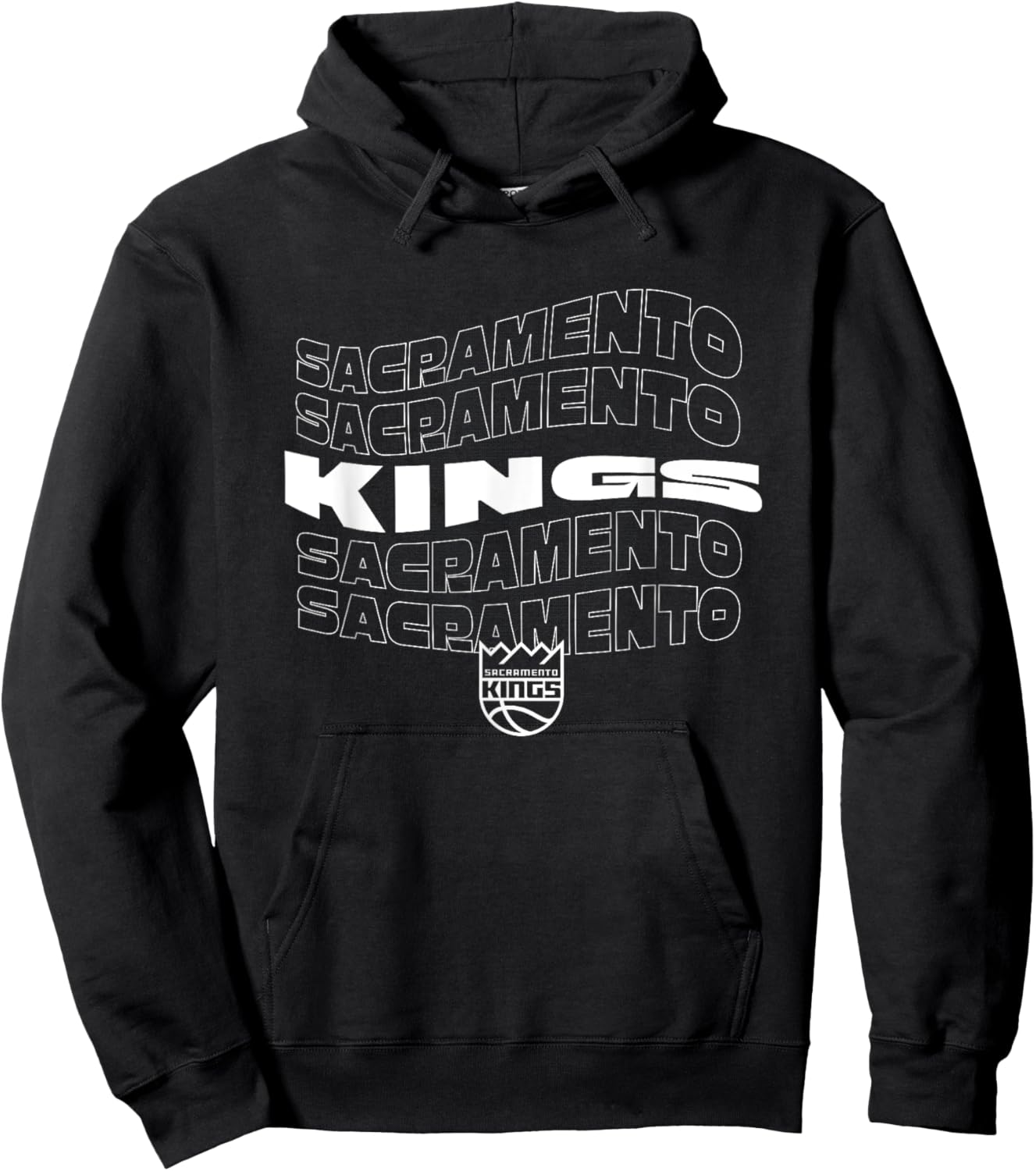 NBA Sacramento Kings Wave Outline Team Logo Hoodie - Hoodie | Black