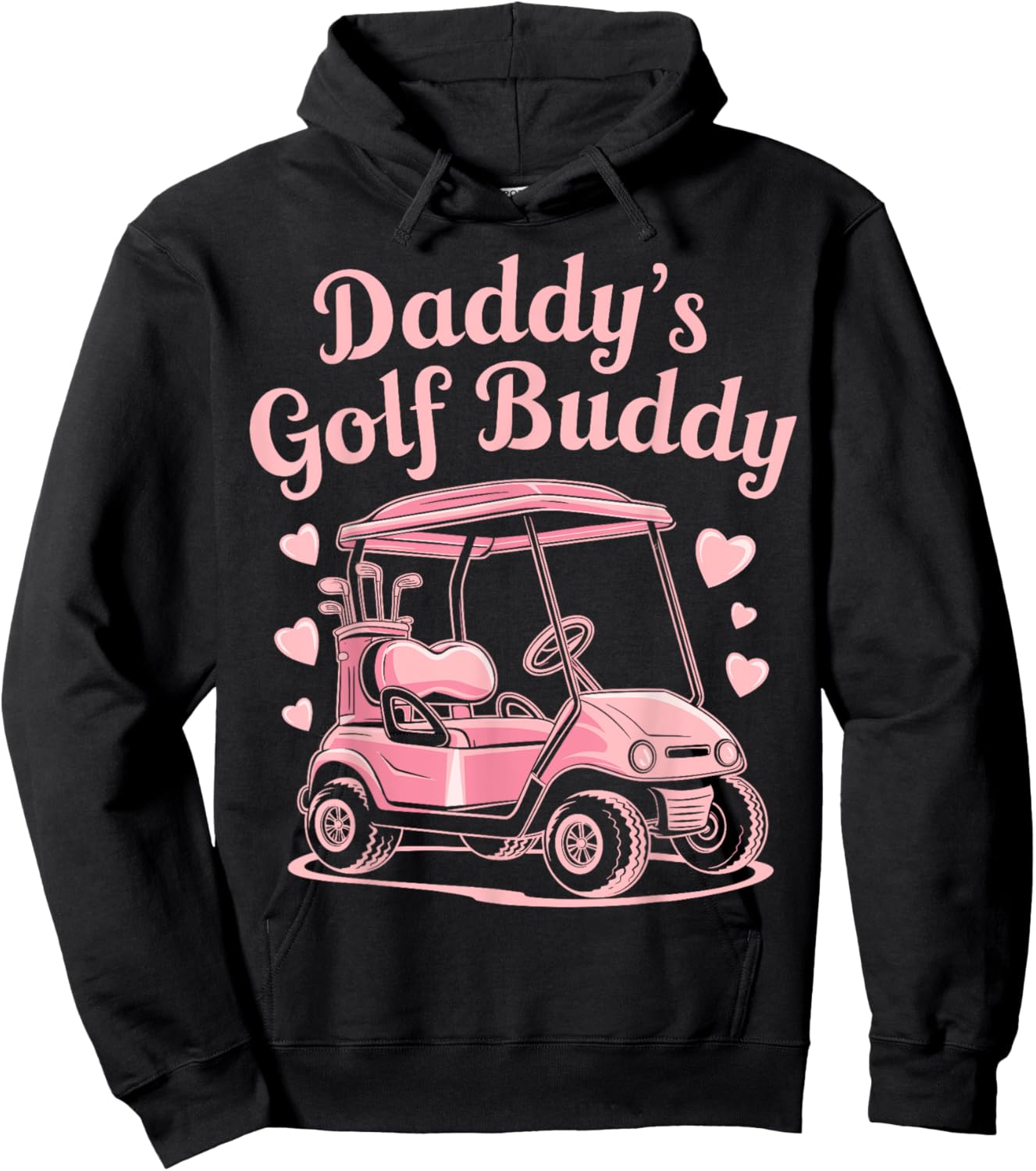 Daddy's Golf Buddy Kids Golfer Dad women girls fathers day Hoodie - Hoodie | Black