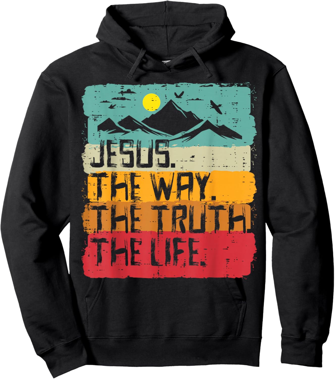 Christian Jesus The Way Truth Life Retro Bible Men Women Kid Hoodie - Hoodie | Black