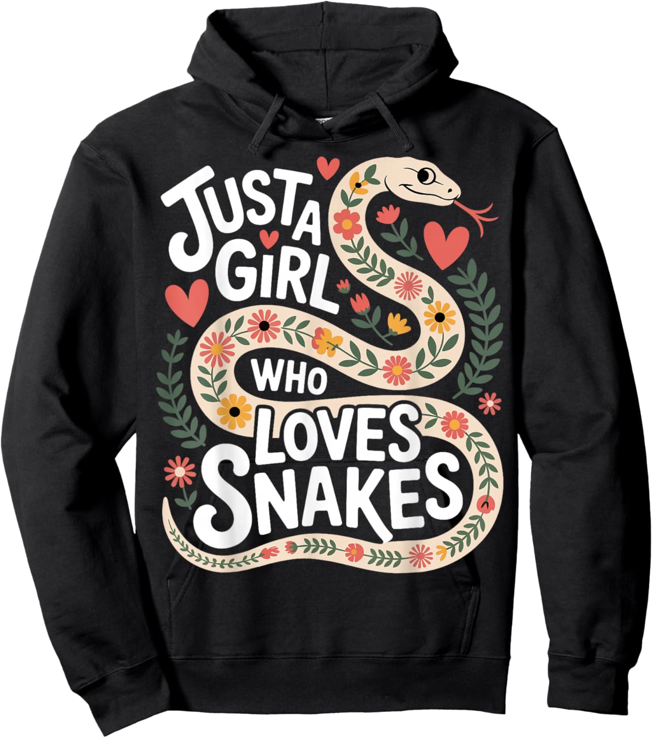 Snake Cute Just A Girl Who Loves Snakes Hoodie - Hoodie | Black