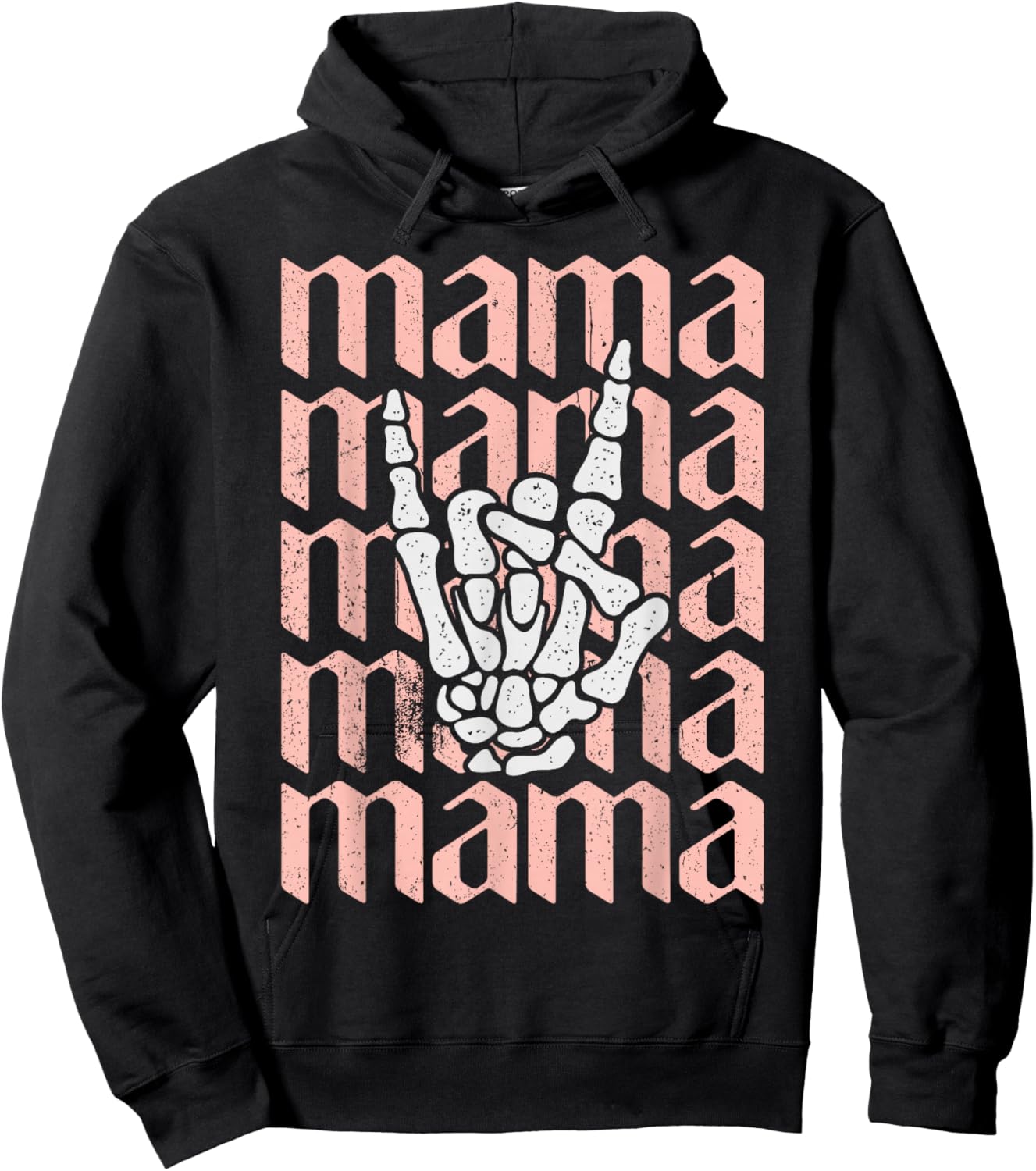 Mama Birthday, Mama Rocks Gifts, Rock and Roll Mother's Day Hoodie - Hoodie | Black