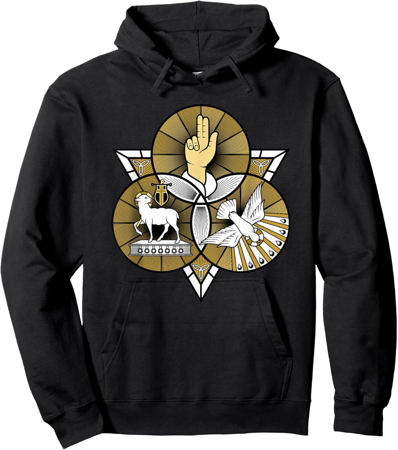 Holy Trinity Father Son and Holy Spirit Catholic Hoodie - Hoodie | Black