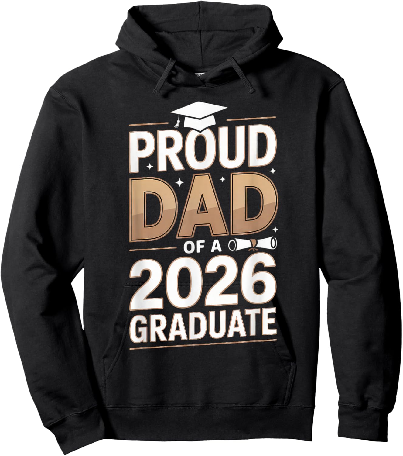 Proud Dad of a 2026 Graduate Minimal Graduation Hoodie - Hoodie | Black