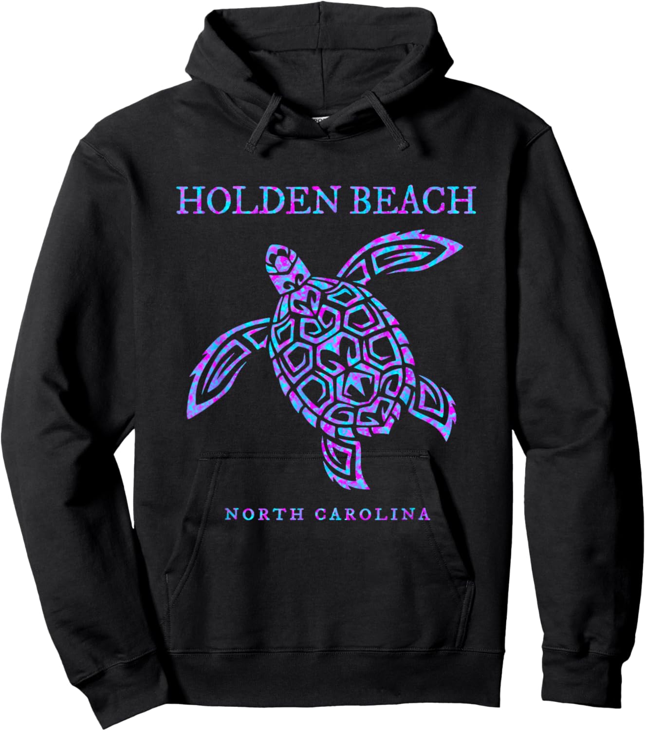 Holden Beach North Carolina Sea Turtle Vacation Souvenir Hoodie - Hoodie | Black