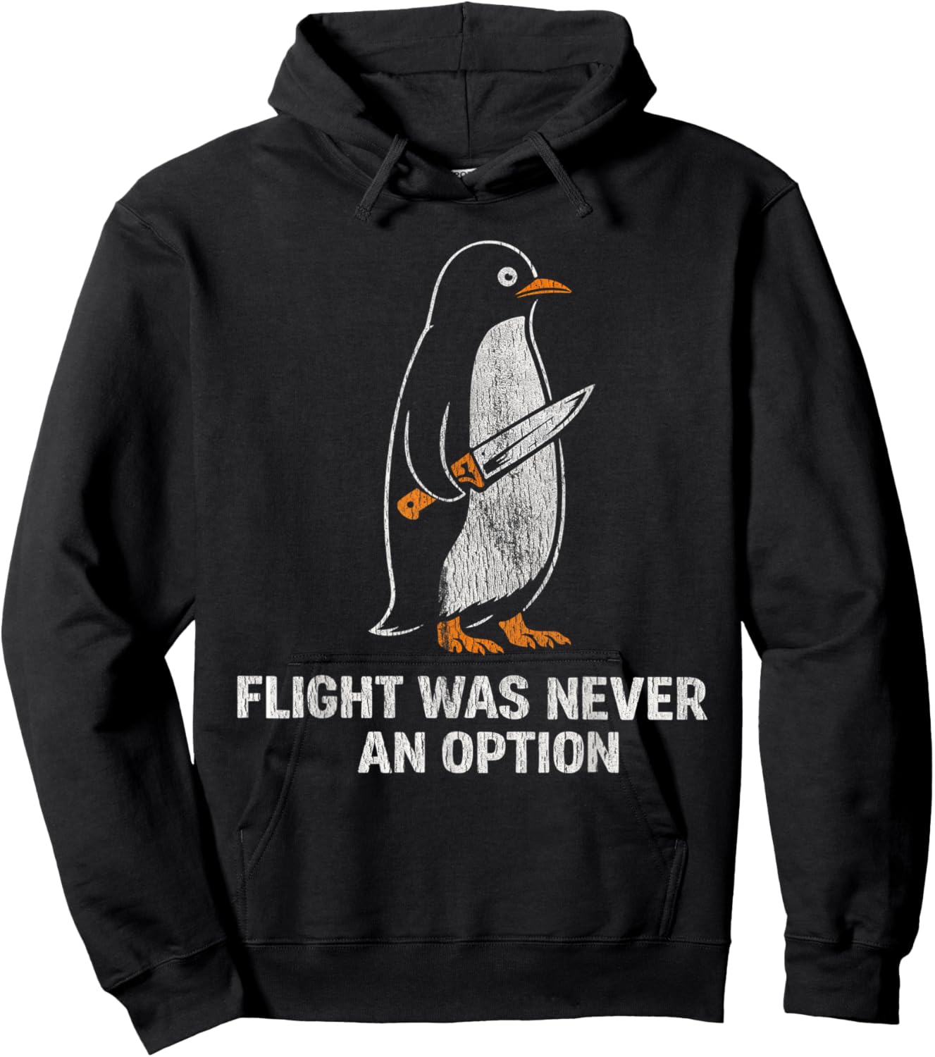 Flight was Never an Option Funny Penguin Humor Hoodie - Hoodie | Black