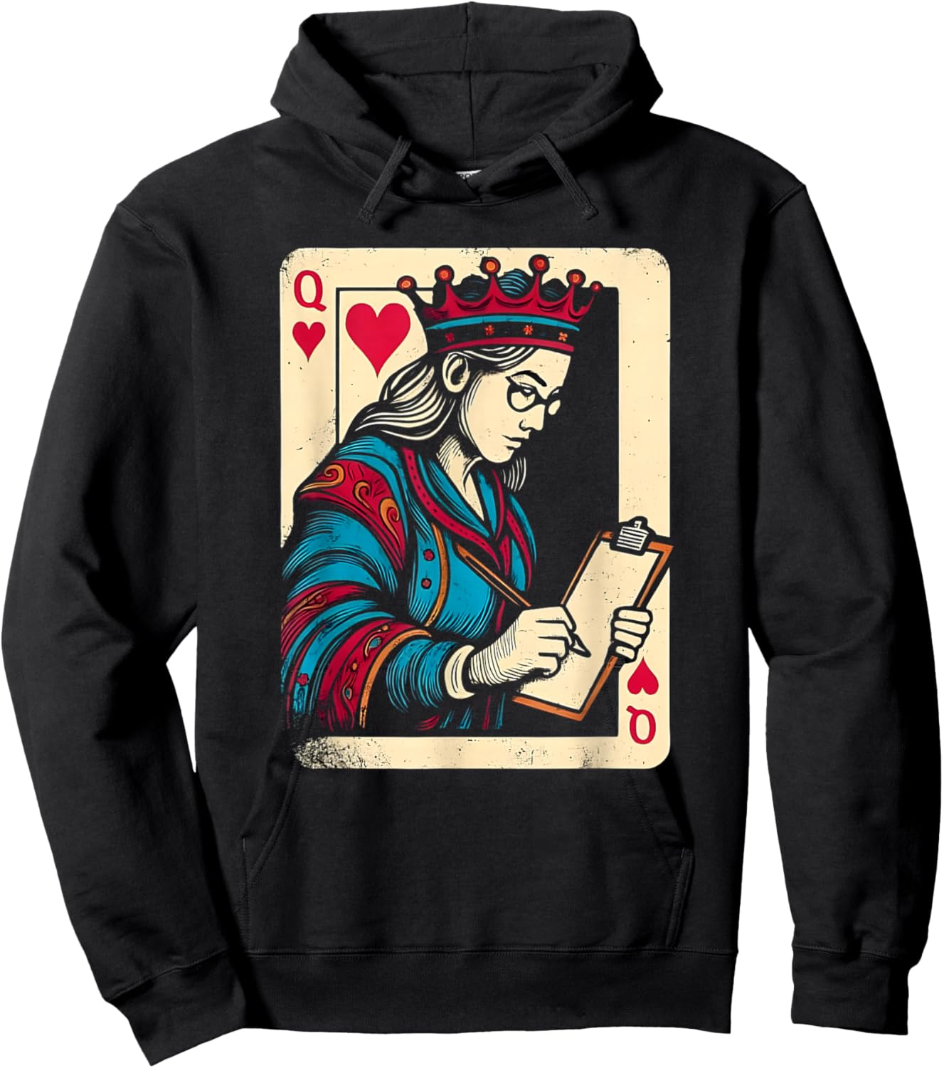 Queen of Heart Teacher Valentine Classroom Theme Hoodie - Hoodie | Black