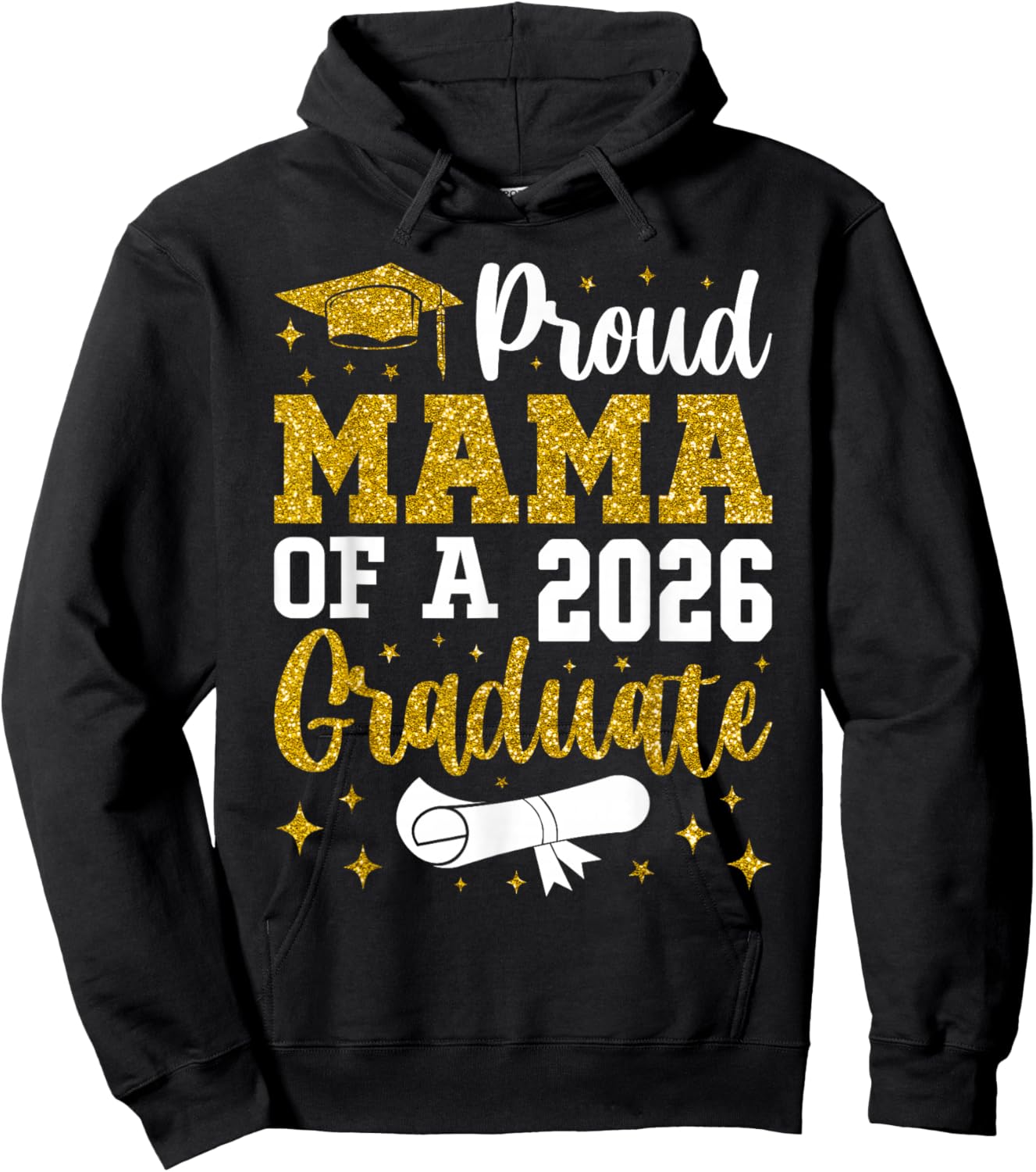 Proud Mama of A 2026 Graduate Senior 2026 Graduation Hoodie - Hoodie | Black