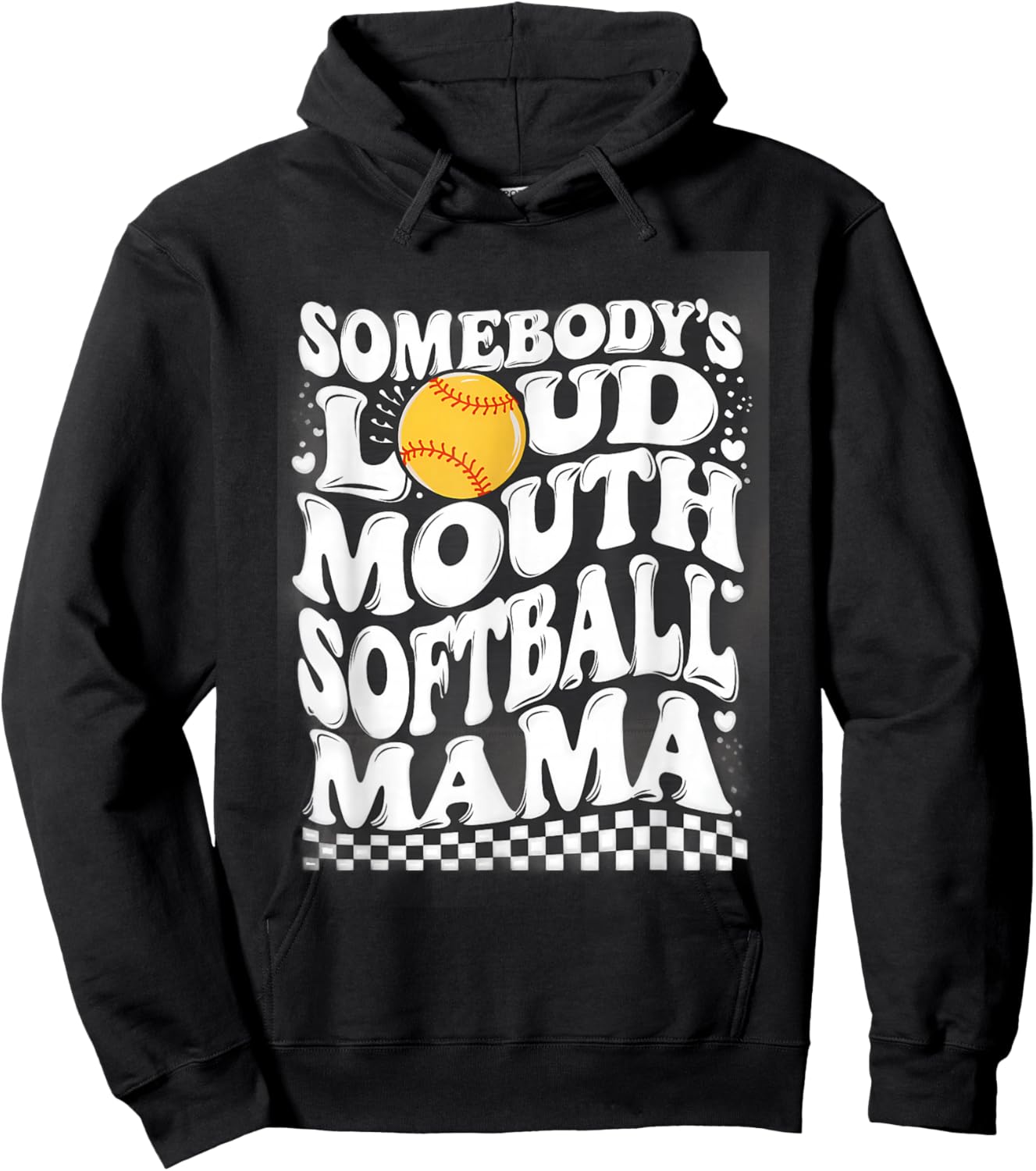 Somebody's Loud Mouth Softball Mama Hoodie - Hoodie | Black