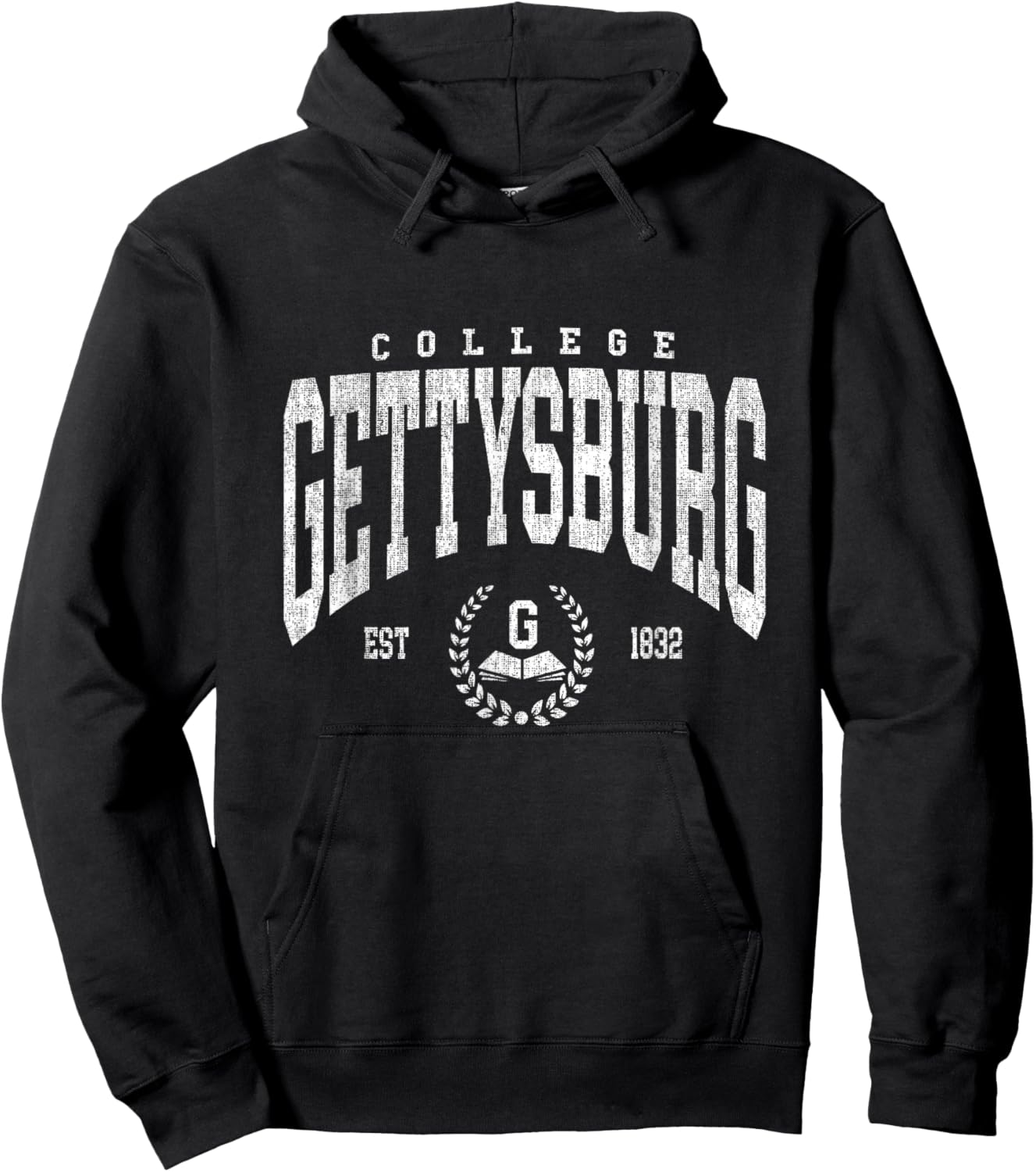 Vintage Gettysburg Athletics Arch Design Men Women Hoodie - Hoodie | Black