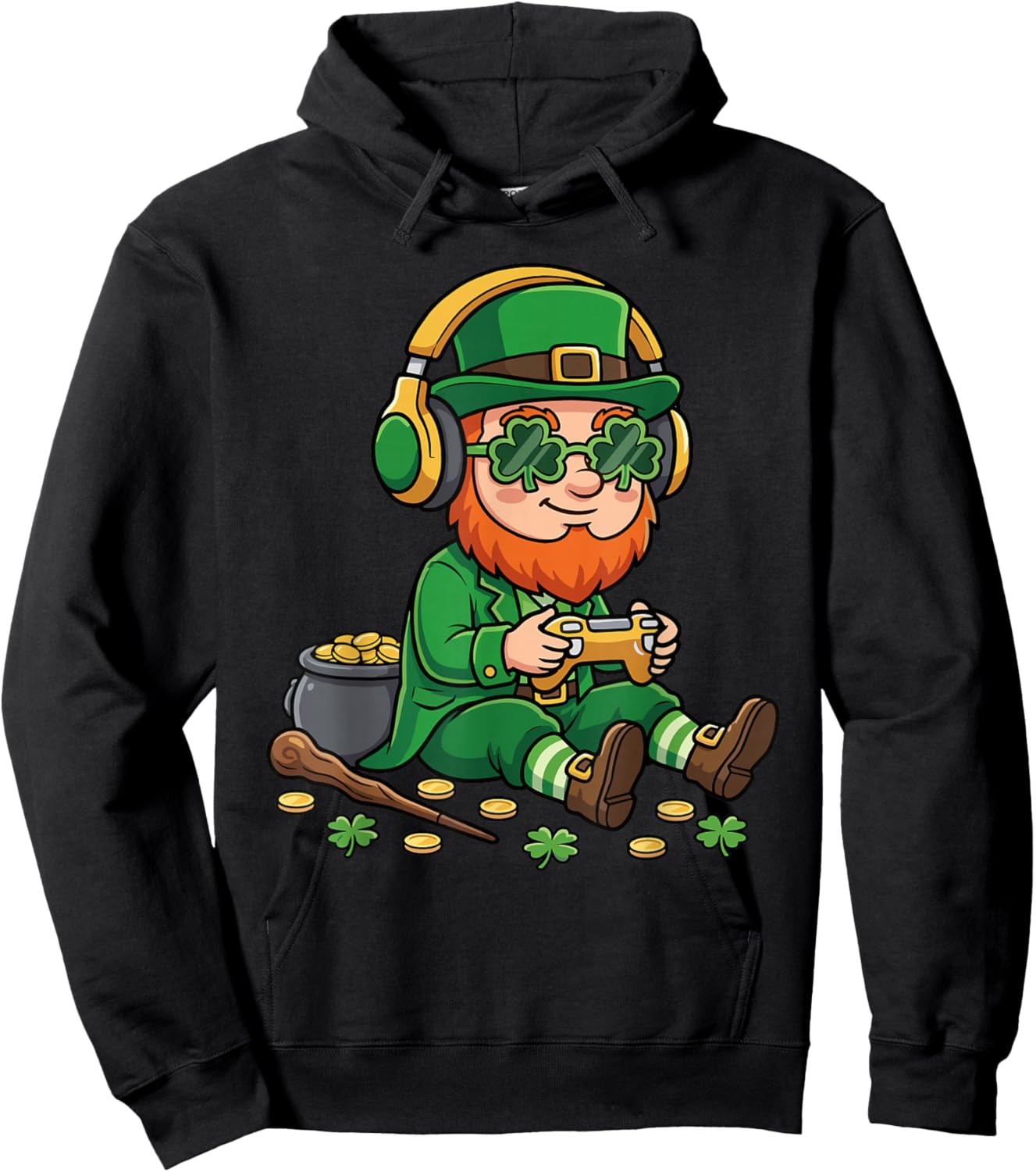 Video Games St Patrick Gamer Funny St. Patricks Day Hoodie - Hoodie | Black