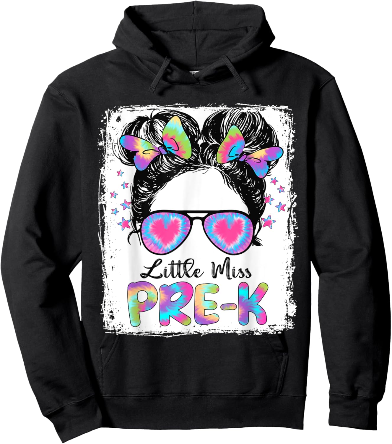 Little Miss Pre-K Girl Back To School Shirt Pre Kindergarten Hoodie - Hoodie | Black