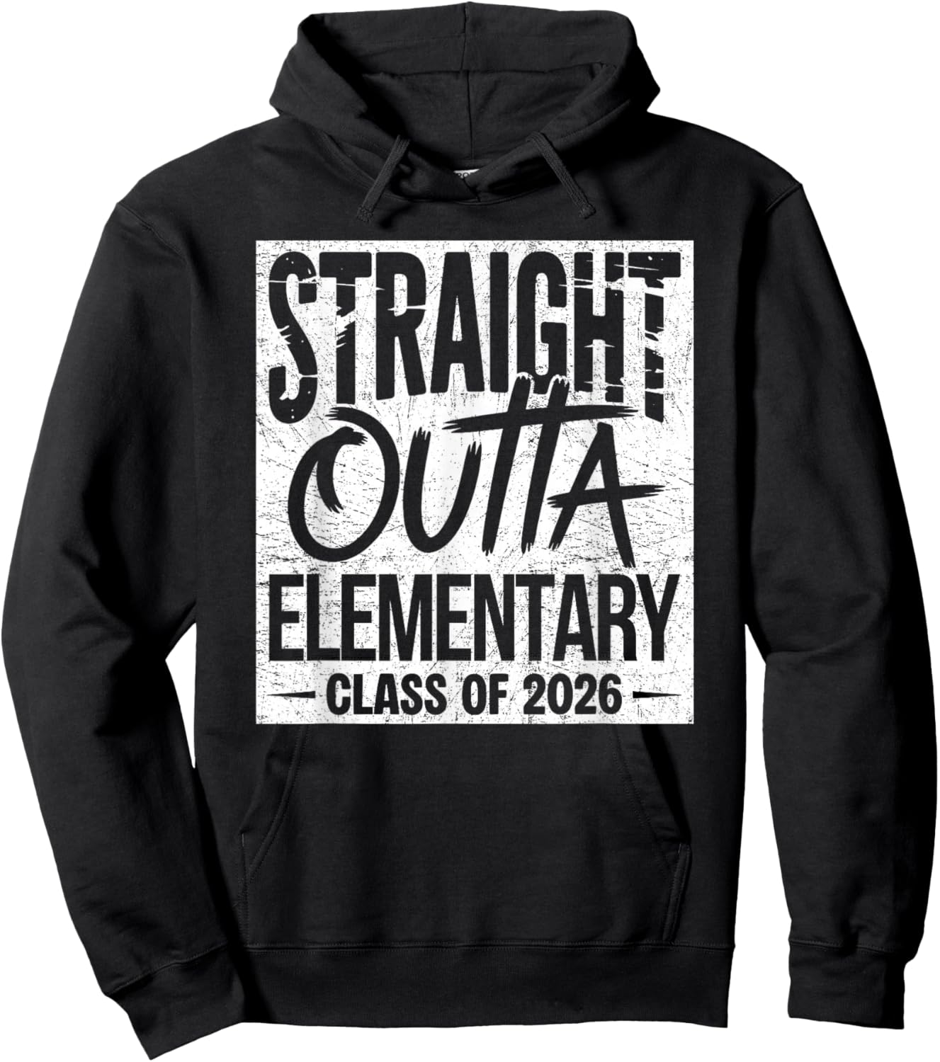Straight Outta Elementary Graduation Class of 2026 Graduate Hoodie - Hoodie | Black