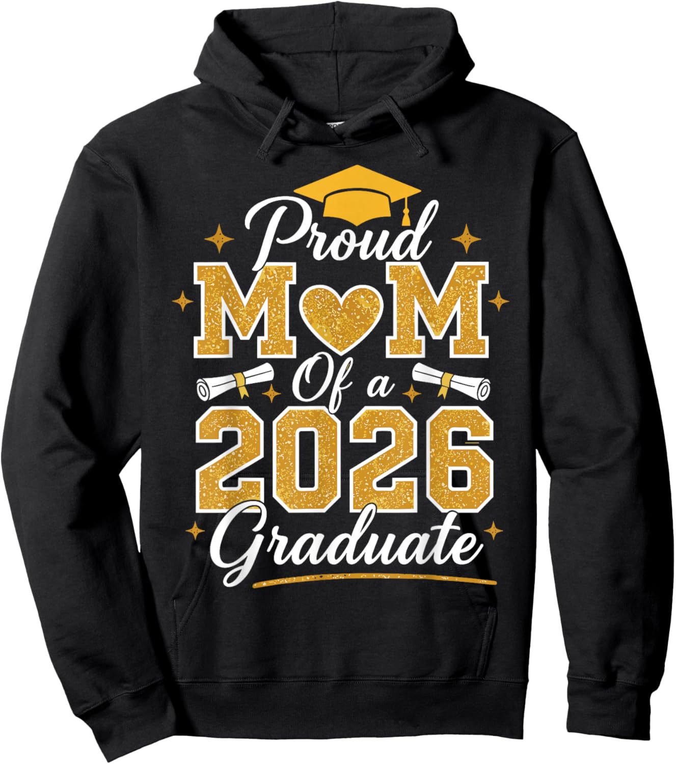 Proud Mom of a 2026 Graduate Class of 2026 Senior Graduation Hoodie - Hoodie | Black