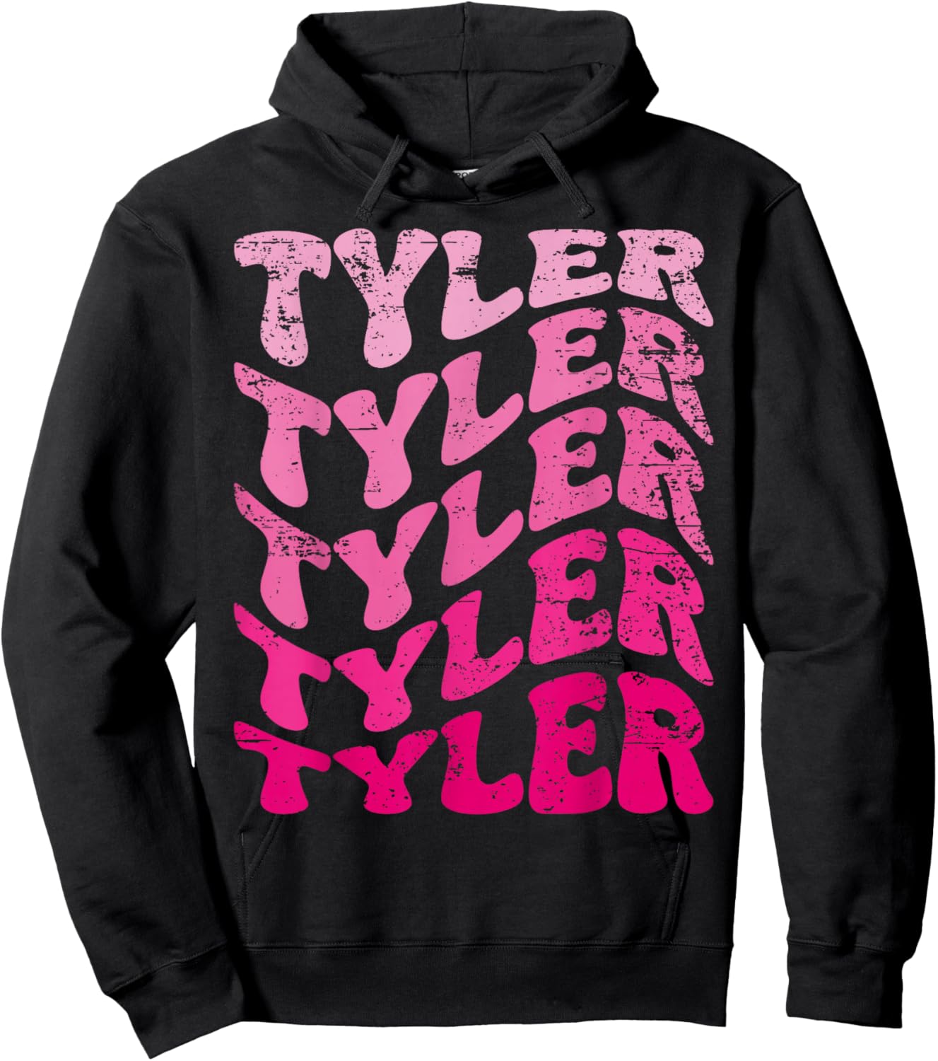 Retro Tyler First Name Personalized Tyler Groovy Vintage Hoodie - Hoodie | Black