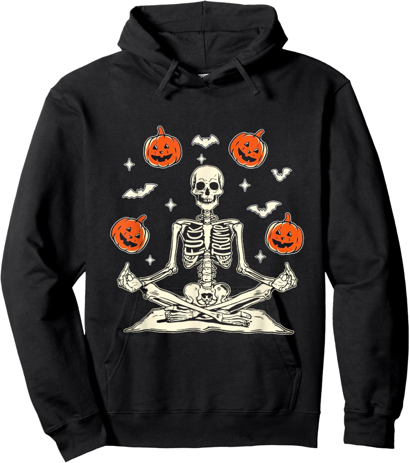 Anti Trump Skeleton Halloween Hoodie - Hoodie | Black