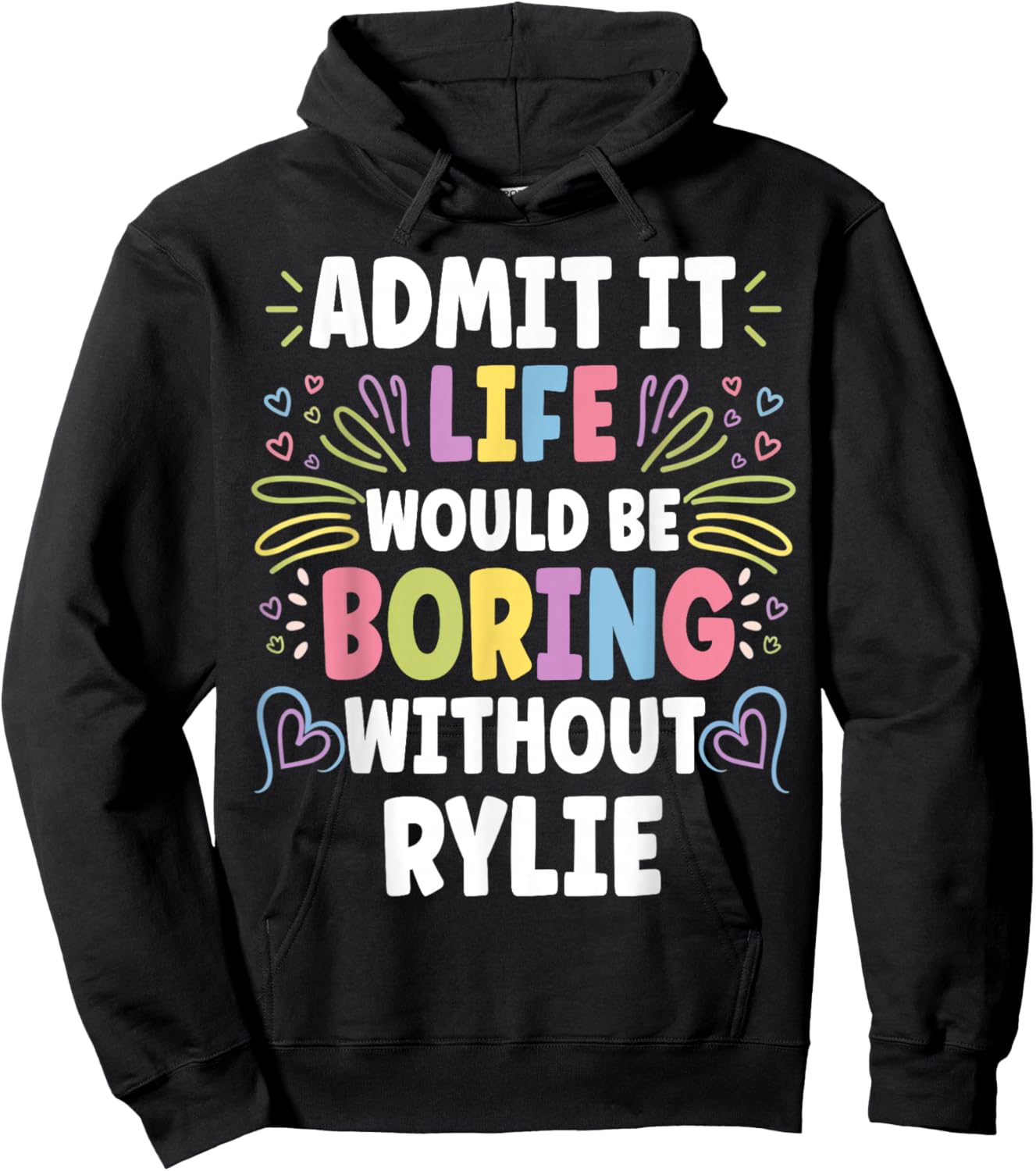 RYLIE Personalized Name Funny Cute Custom RYLIE Name Hoodie - Hoodie | Black