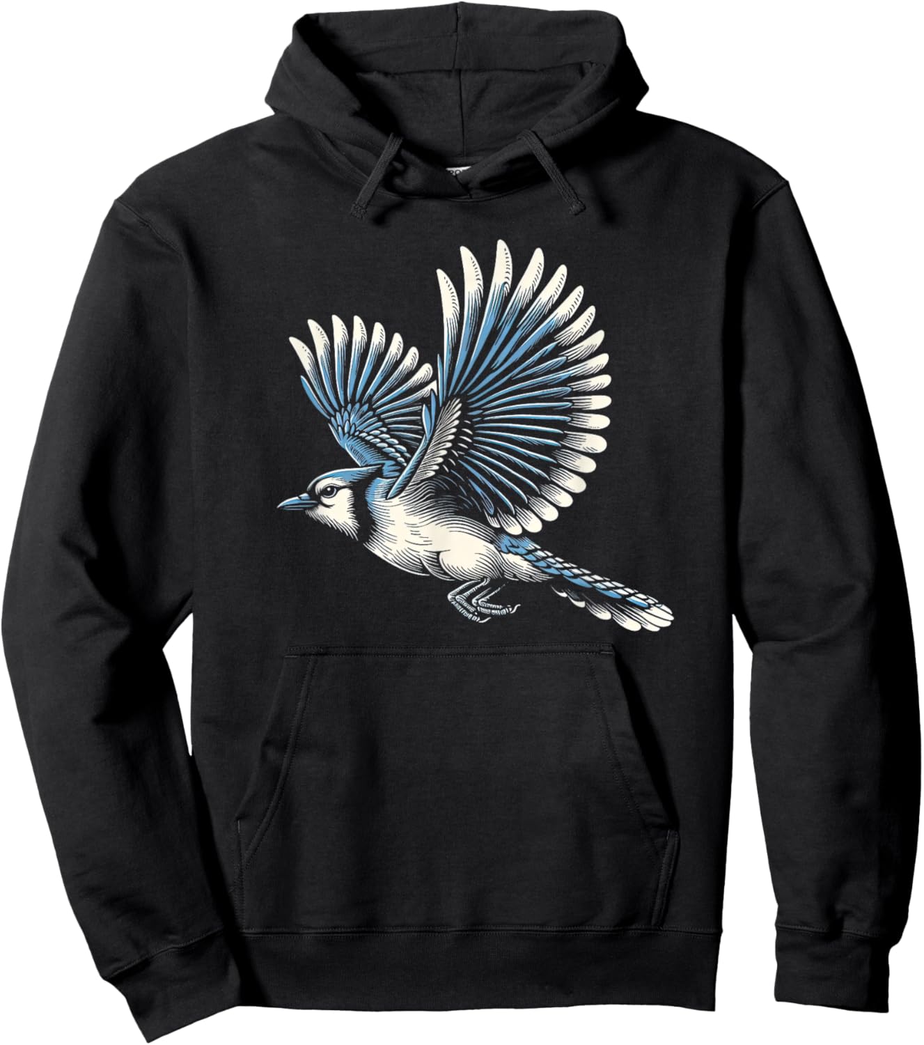 Flying Blue Jay Bird Graphic Art Design And Men Hoodie - Hoodie | Black
