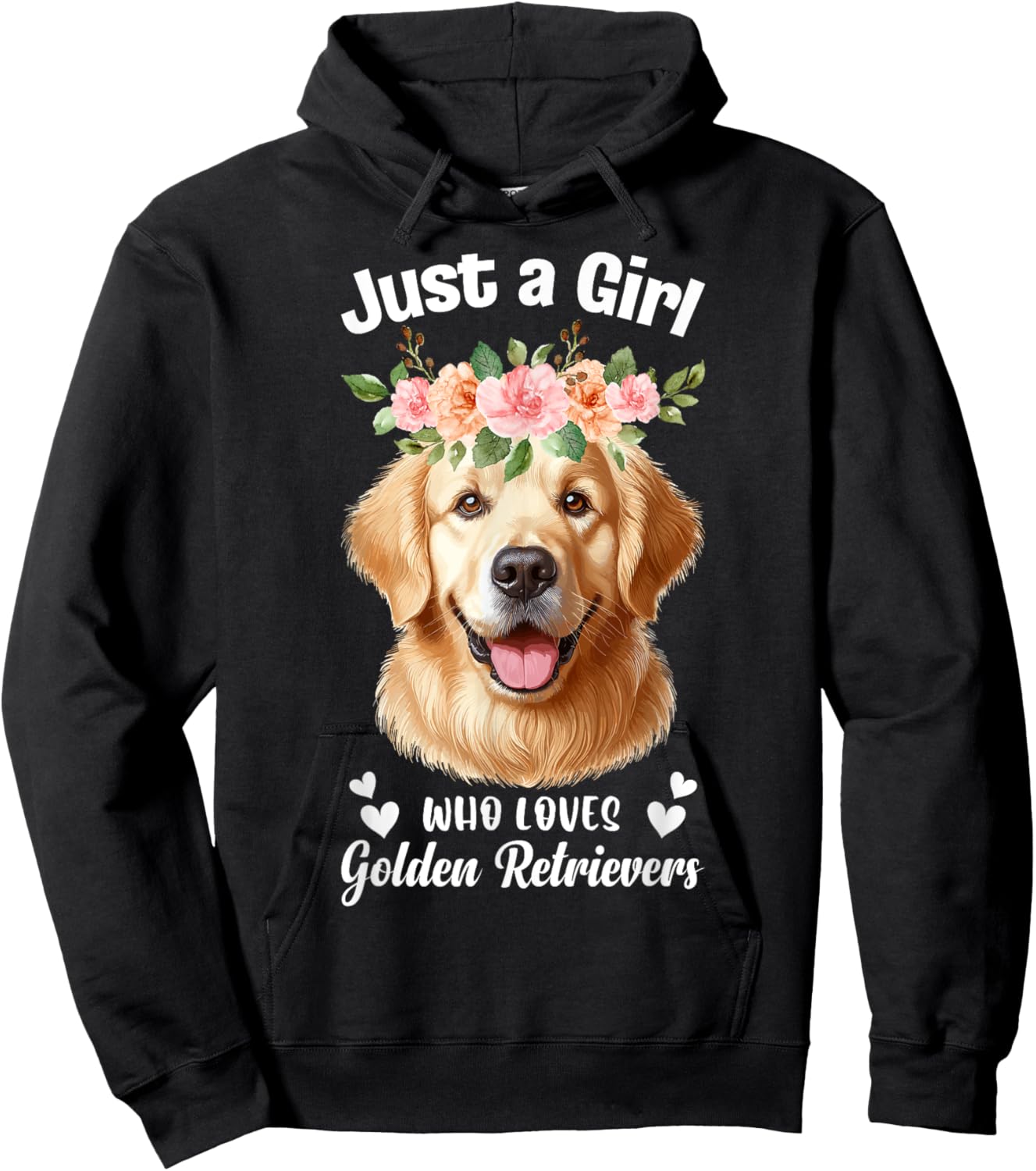 Just a Girl Who Loves Golden Retrievers Girls Who Love Dogs Hoodie - Hoodie | Black