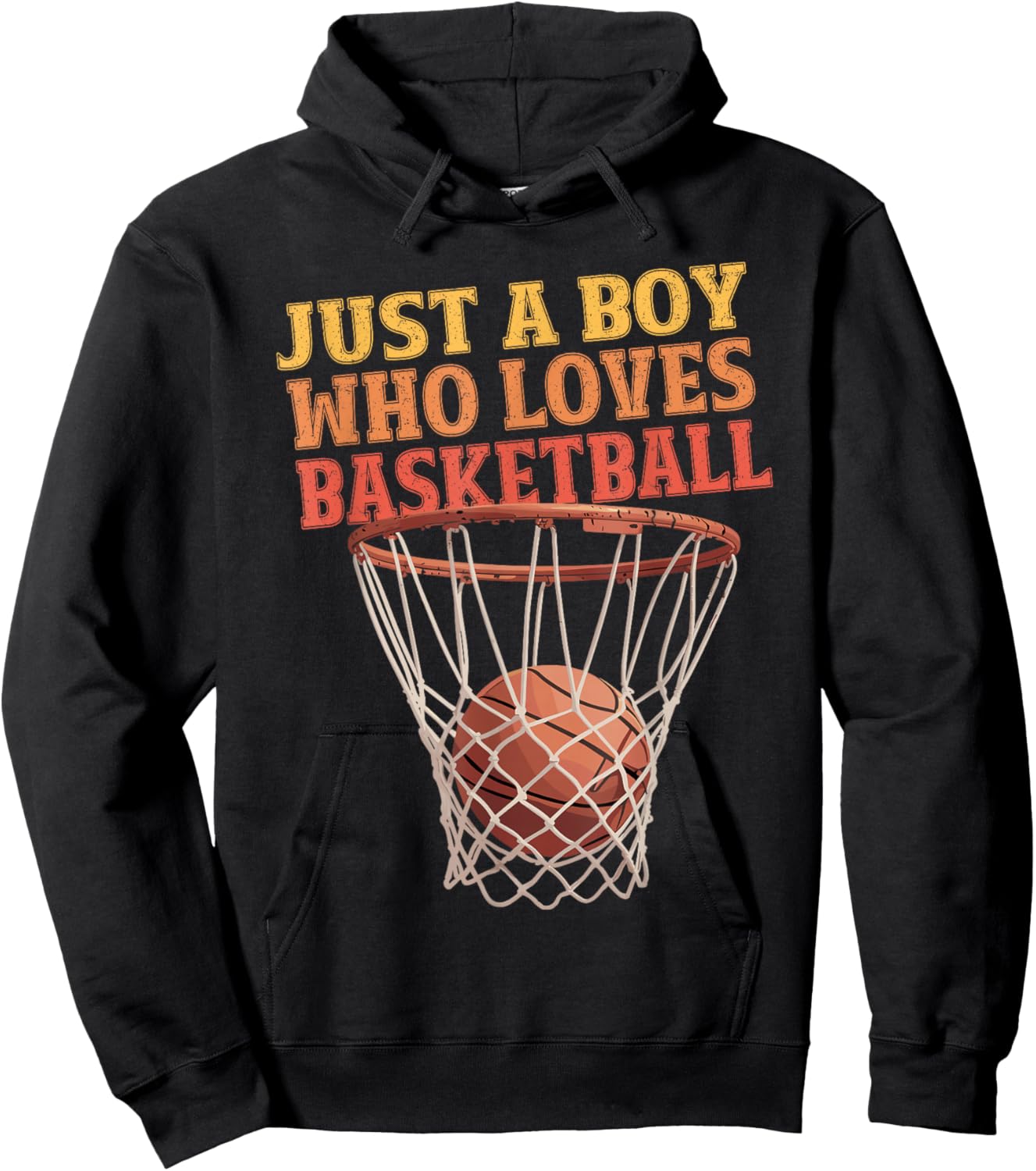 Just a boy who Loves Basketball Funny Boys Kids Hoodie - Hoodie | Black