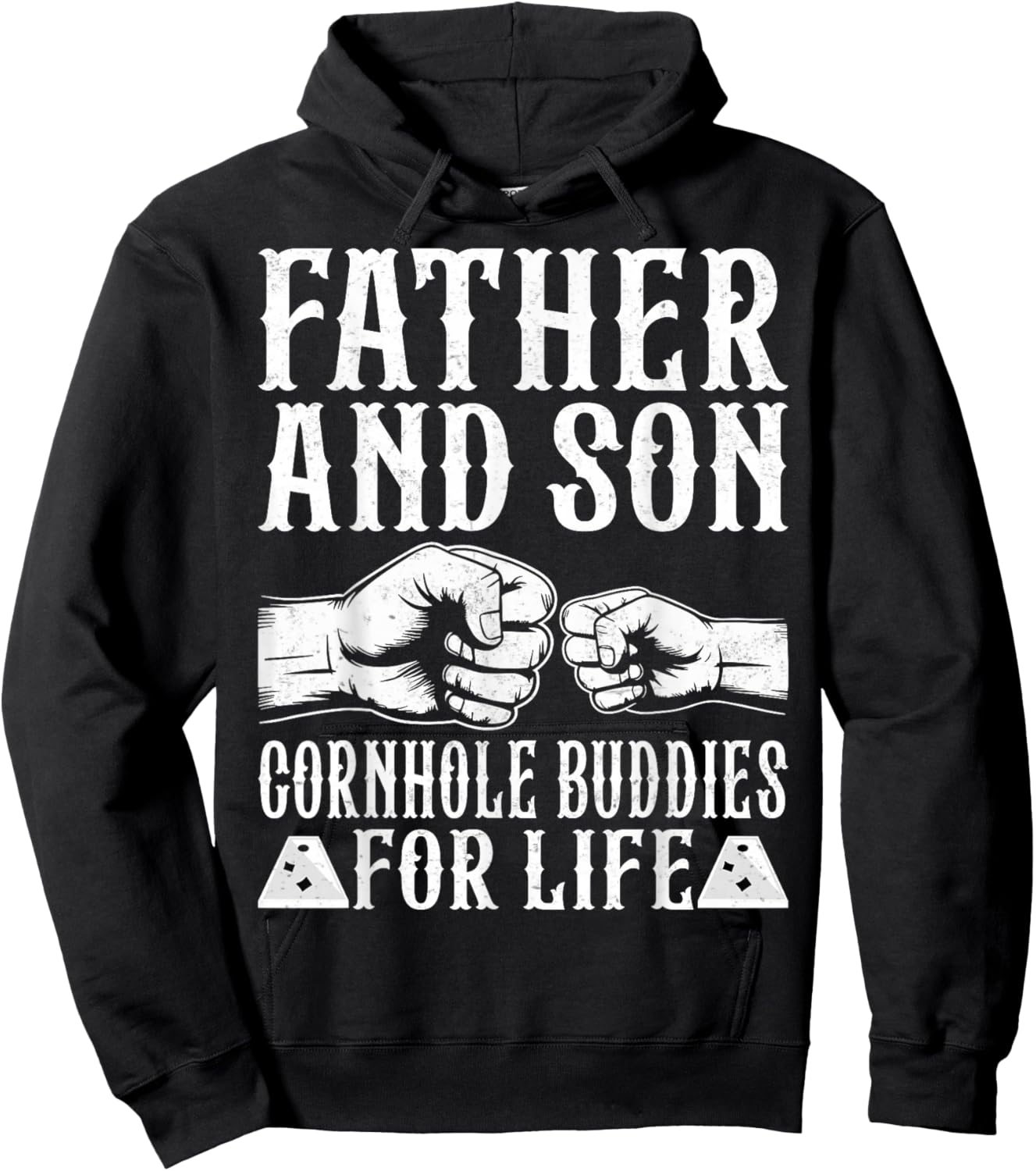 Father and Son Cornhole Buddies for Life - Cornhole Lover Hoodie - Hoodie | Black