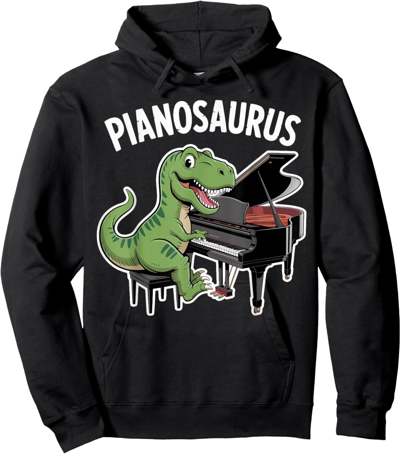 Funny Piano Tuner Pianosaurus T-Rex Piano Player Hoodie - Hoodie | Black