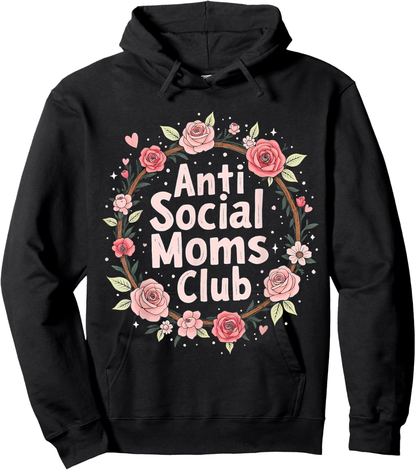 Mother's Day Gift Anti Social Moms Club Hoodie - Hoodie | Black