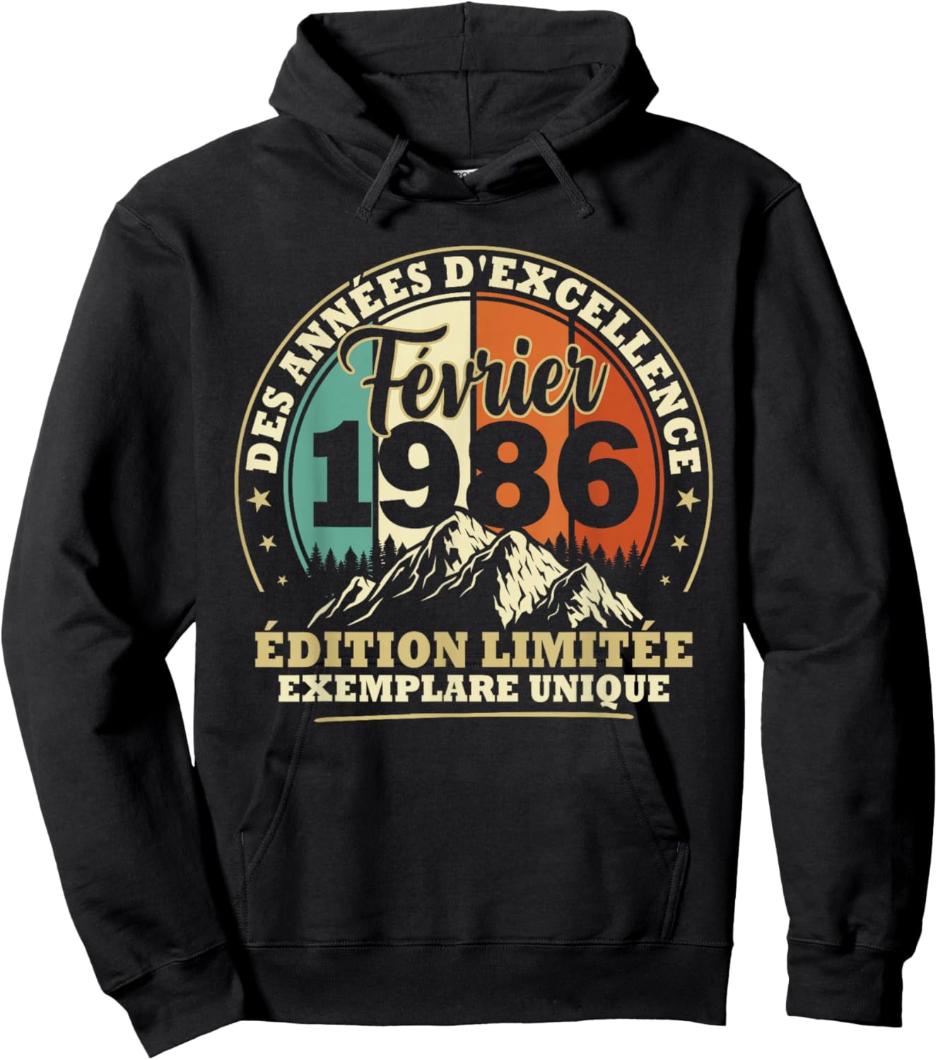 Vintage February 1986 Birthday Gift 40 Years Men Hoodie - Hoodie | Black