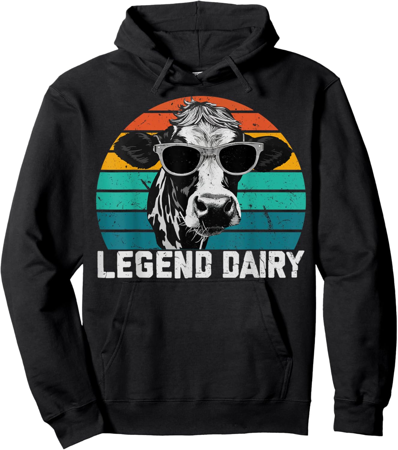 Legend Dairy Funny Farmer Cow Farmer Pun Graphic Hoodie - Hoodie | Black