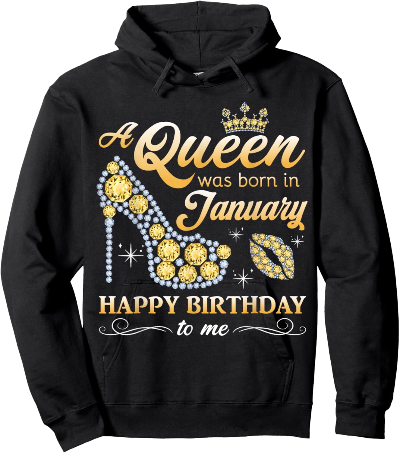 A Queen Was Born in January Women Girls January Birthday Hoodie - Hoodie | Black