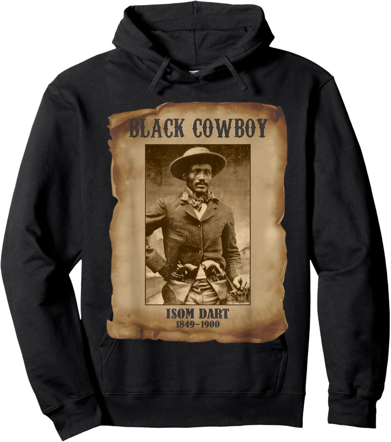 ISOM Dart Black Cowboy African American Western Outlaw Hoodie - Hoodie | Black