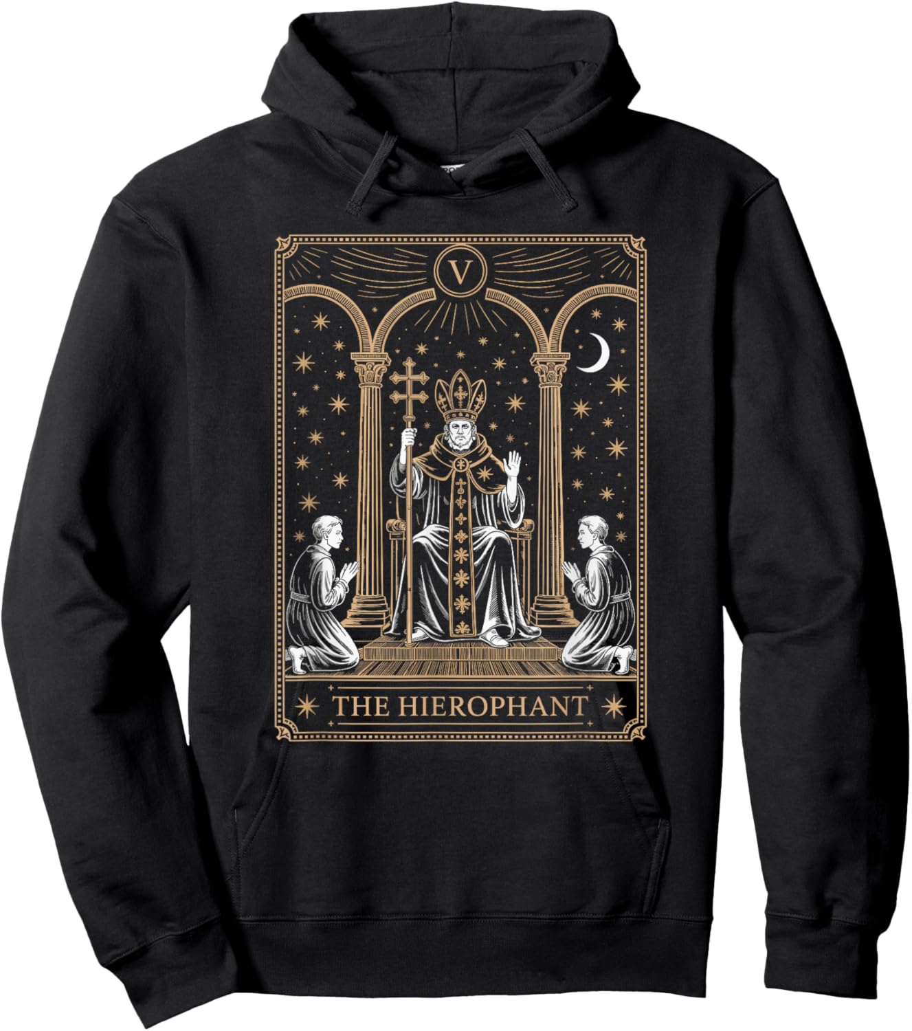 The Hierophant Tarot Card Spiritual Teacher Witchy Art Hoodie - Hoodie | Black