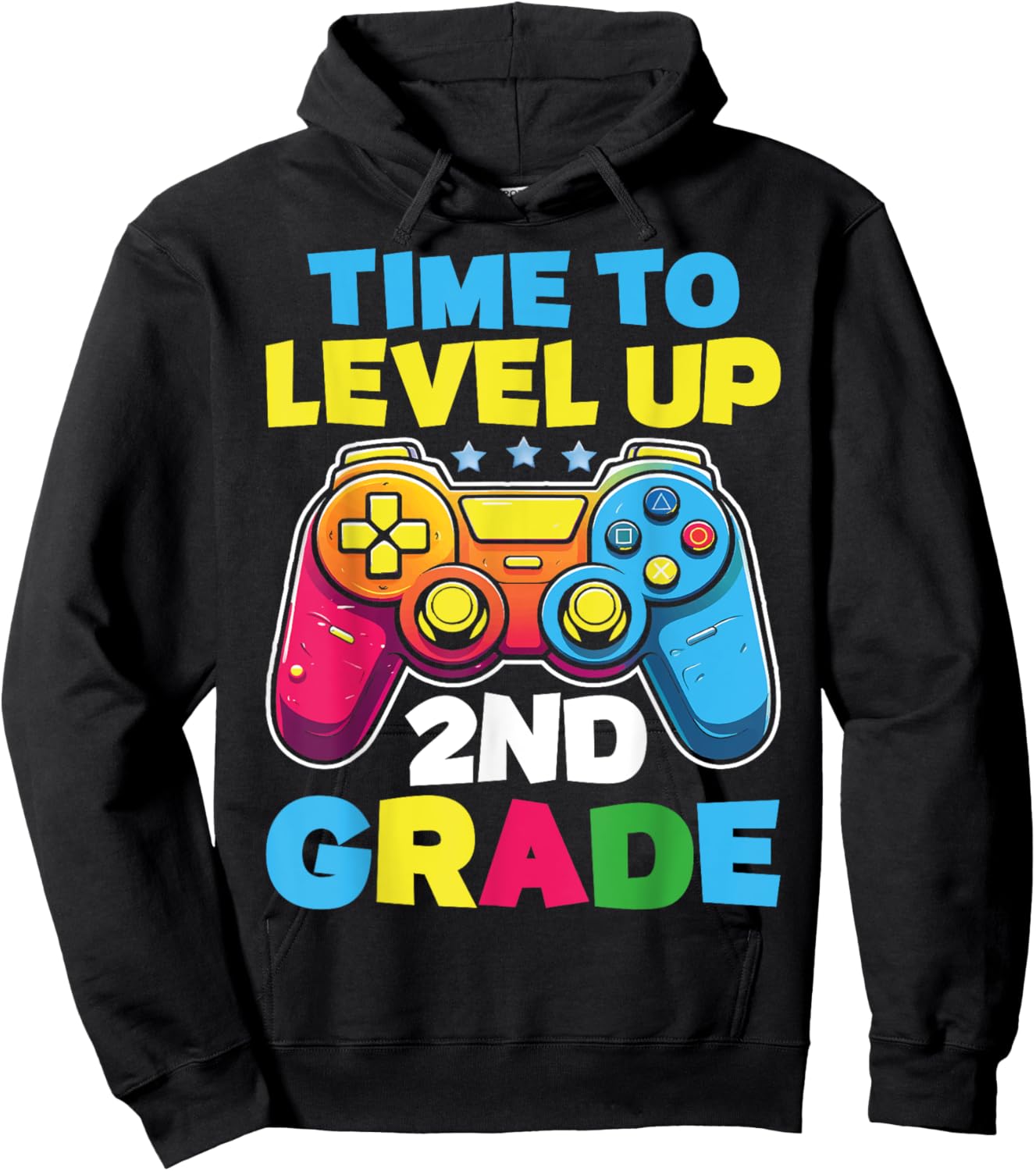 Time To Level Up 2nd Grade Video Gamer Kids Back To School Hoodie - Hoodie | Black