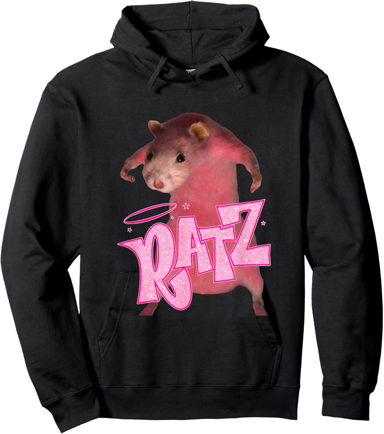 Ratz Funny Pink Mouse Rat Hoodie - Hoodie | Black