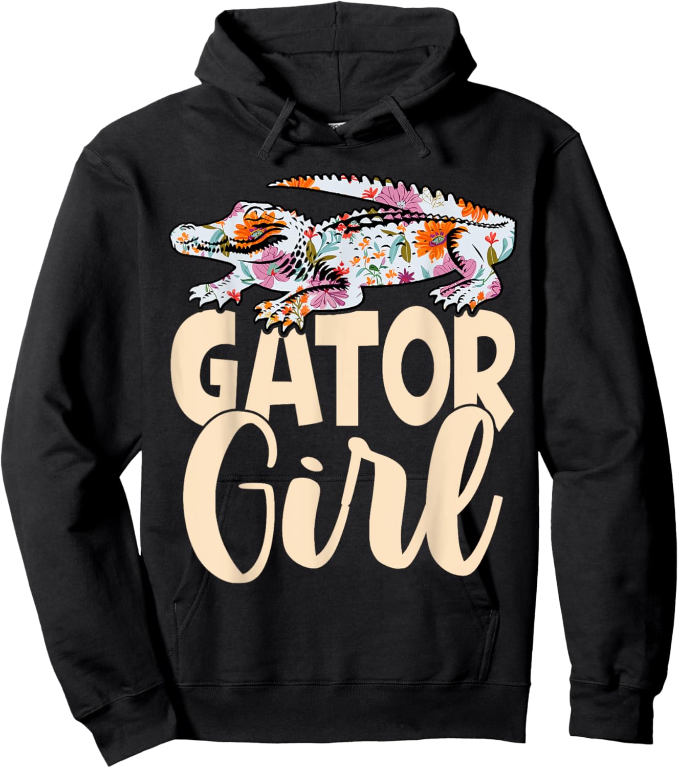 Gator Girl Funny Alligator Kids Crocodile Hoodie - Hoodie | Black