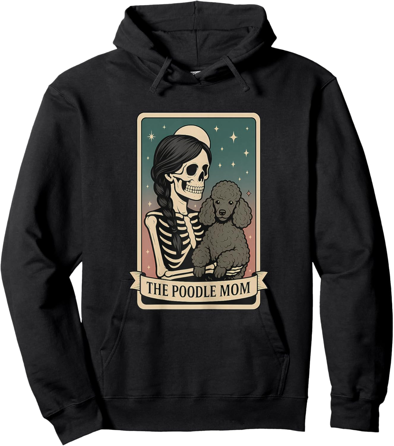 Poodle Mom Tarot Card Hoodie - Hoodie | Black