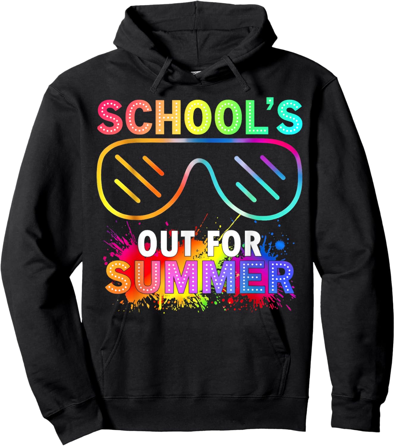 Schools Out for Summer End of School Year Sunglasses Glowing Hoodie - Hoodie | Black