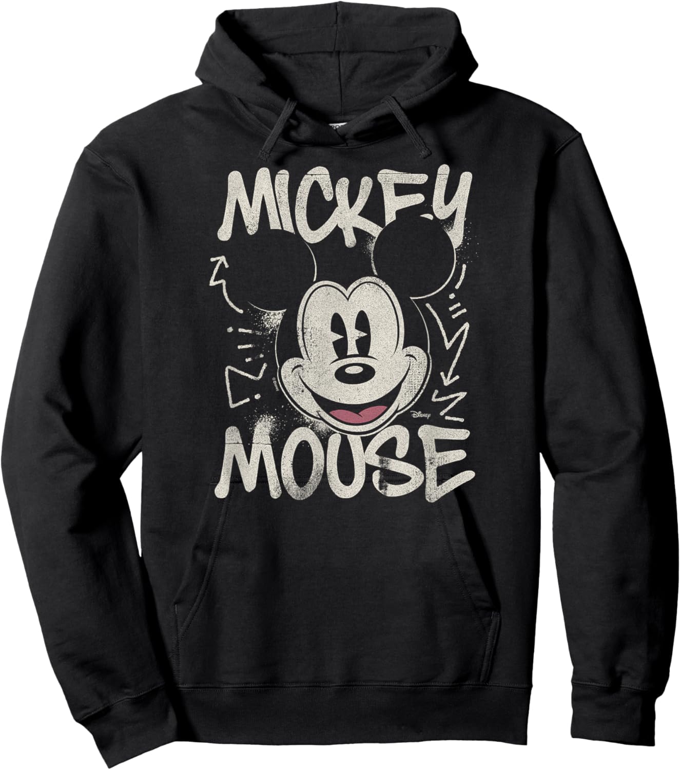 Mickey Mouse - Tonal Washed Graffiti Hoodie - Hoodie | Black