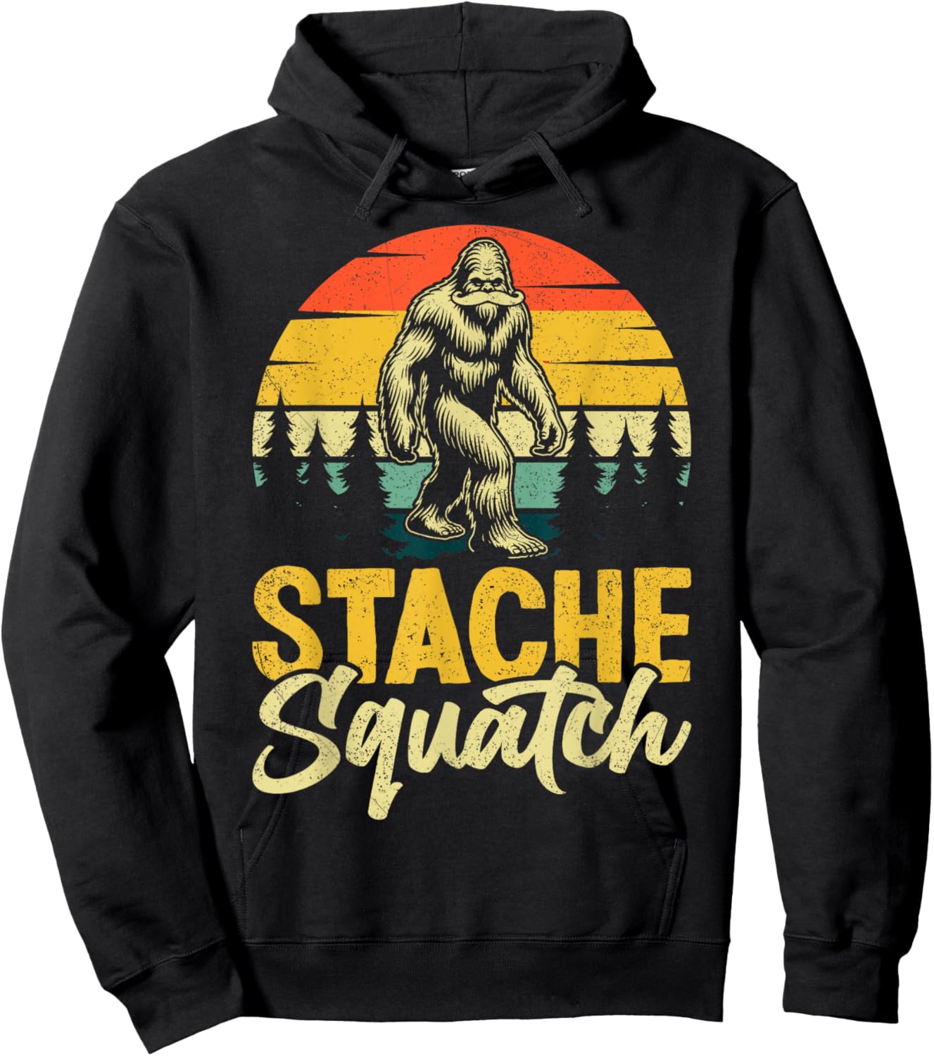 Stache Squatch Hoodie - Hoodie | Black