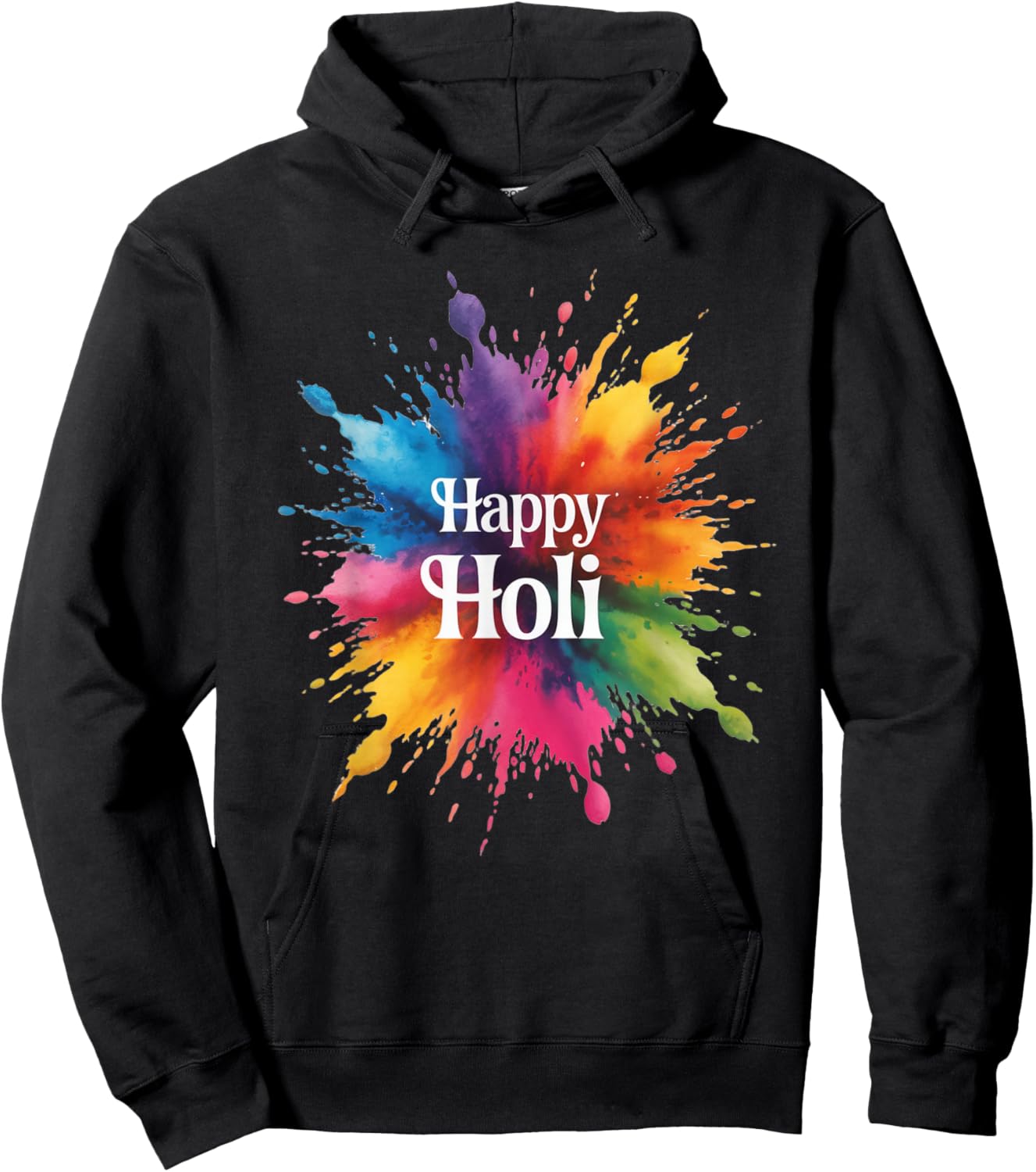 Happy Holi 2026 India Hindu Festival Colors Men Women Kids Hoodie - Hoodie | Black