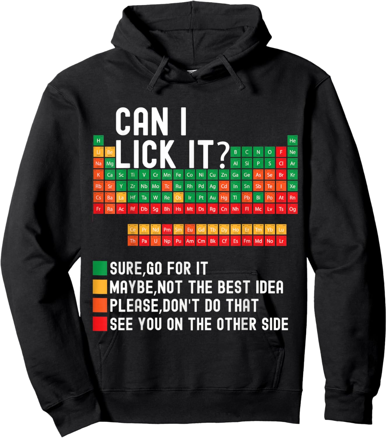 Can I Lick It Periodic Table Fun Scientific Elements for Kids Hoodie - Hoodie | Black