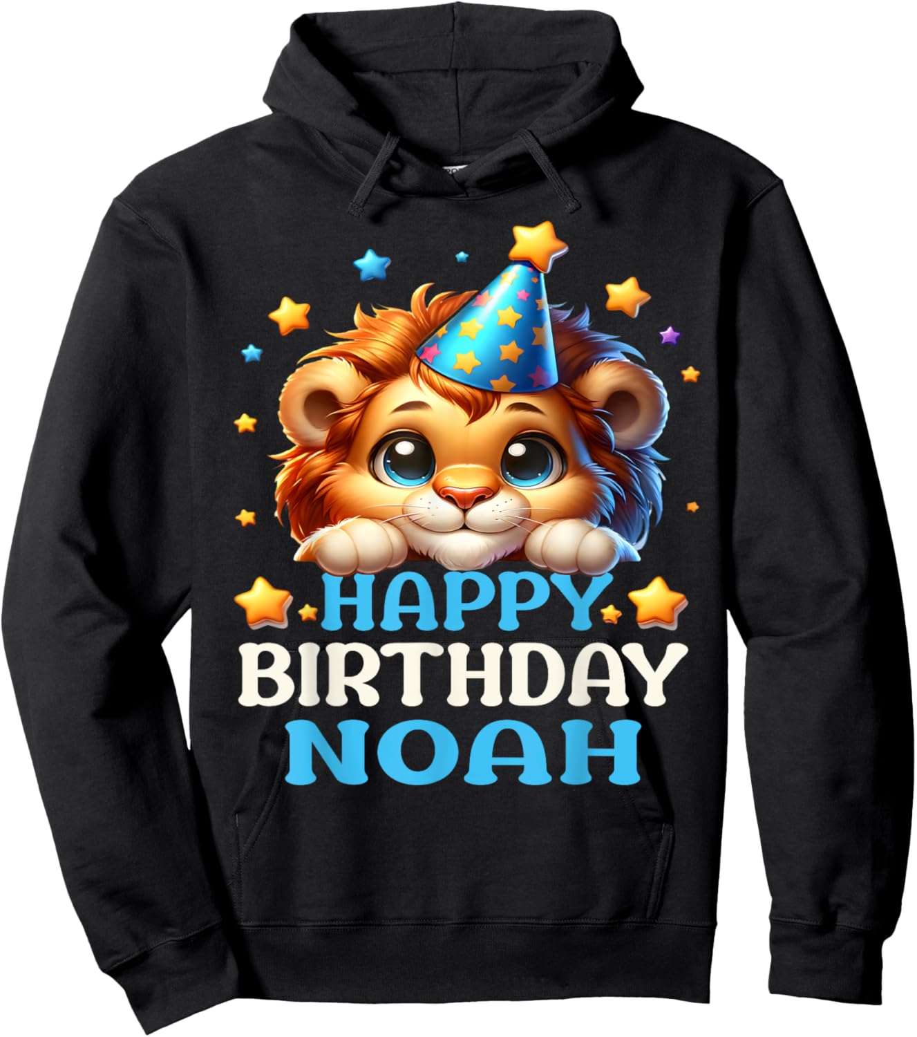 Celebrating Noah's Birthday Party with a cute Lion Hoodie - Hoodie | Black
